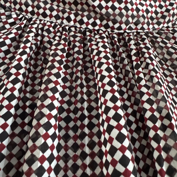 H&M Geometric Checkered High-Neck Satin Blouse – Size S (NWT) - Picture 5 of 9